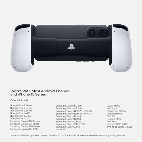 Backbone 2nd Gen PlayStation Edition Online Game Services Console for Android and iPhone 15 Series (USB-C) Turn Your Phone into a Gaming Console - Play PlayStation, Xbox, Call of Duty & More
