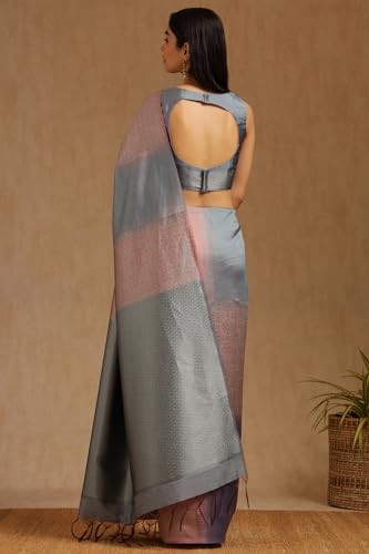 Soch Womens Multicolour Tussar Woven Design Saree
