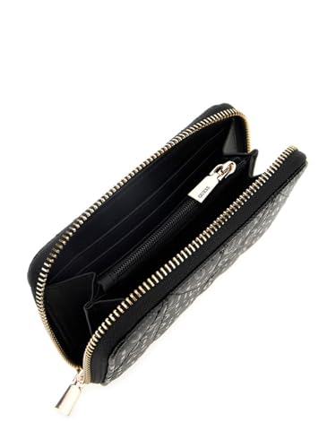 GUESS Black Quilted Aldina Medium Zip Around Wallet