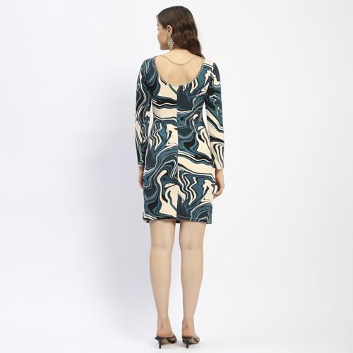 Madame Beige Puff Sleeve Floral Print Midi Dress