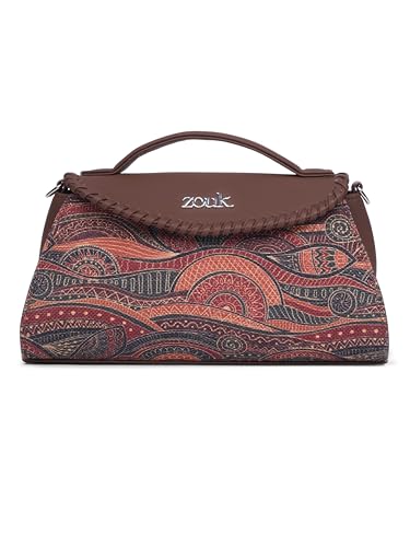 ZOUK Saisha Sling Bag for Women – Vegan Leather with Whip-Stitch Detailing & Detachable Silver | Water-Resistant Stylish Purse | Pithora Artistry
