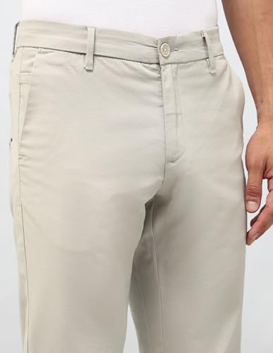 U.S.Polo Association Men's Textured Austin Slim Fit Trousers (USTRO014D_Ecru_34)