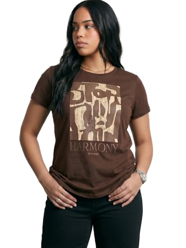 Max Women Embroidered T-Shirt (Brown_XL)