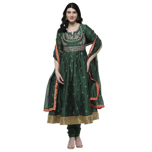 Rangriti Women's Modal Blend Kurta Set (FSGLM22136SS25GRN_Green
