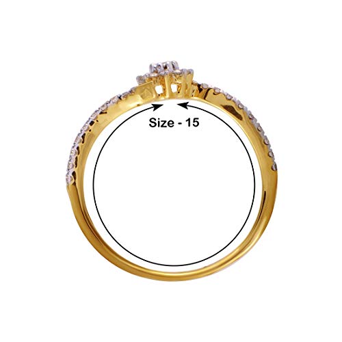 P.C. Chandra Jewellers 18 KT Yellow Gold and Diamond Metal Ring for Women