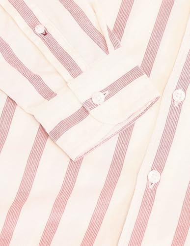 U.S. POLO ASSN. DENIM CO. Vertical Striped Slim Fit Cotton Shirt (UDSHT1388_Rust_40)