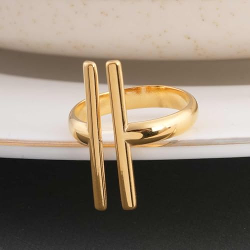 PALMONAS Vertical Bar Adjustable Ring for Women - Gift for Girls & Women, Women's Jewellery | Waterproof & Anti Tarnish Rings