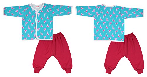 Fareto Unisex Cotton Clothing Set (Combo Pack-(2-7)-0-6 Months, Multi-Coloured, 0-6 Months) Multicolour