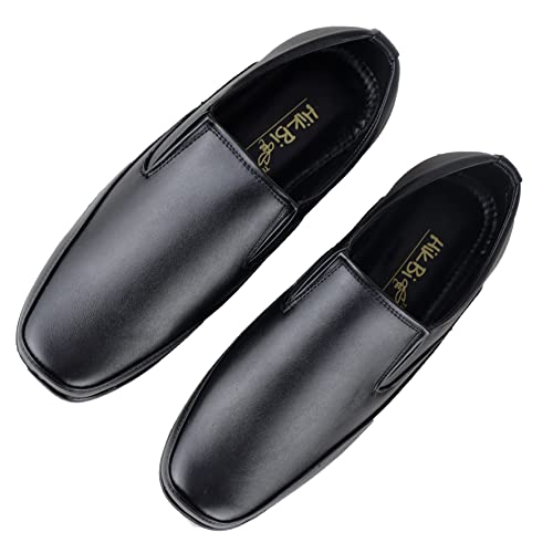HIKBI Men's Genuine Leather Formal Shoes/Office Shoe/Casual/Bussiness (UK Footwear Size System, Adult, Men, Numeric, Medium, 10) Black