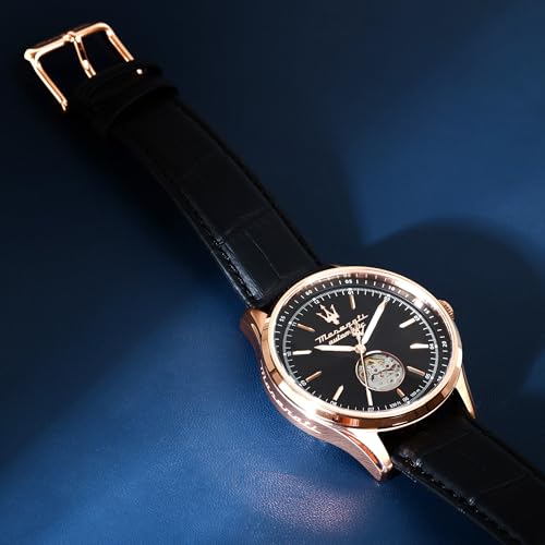 Maserati Men's Watch, Automatic, Analog, 42 mm, SORPASSO Collection, Gift for Men - R8821124001, Black, Classic