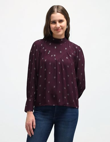 U.S. POLO ASSN. Women's Regular Fit T-Shirt (UWAW24TOP223_Wine