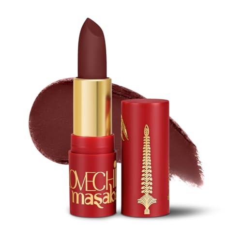 LoveChild Masaba 90s Drip Pantastic (Wine Red) Luxe-Matte Lipstick with Intense One-Swipe Color Payoff in High-Pigment HD Crème Matte Formula, 4gm