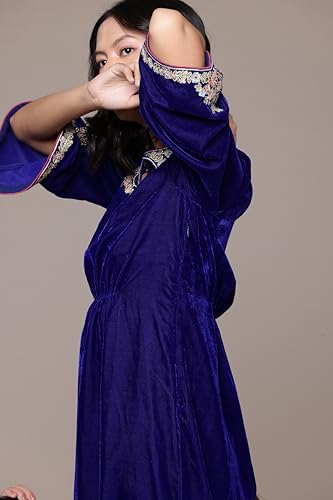 Aarke Ritu Kumar Royal Blue Roobab Velvet Kaftan Dress
