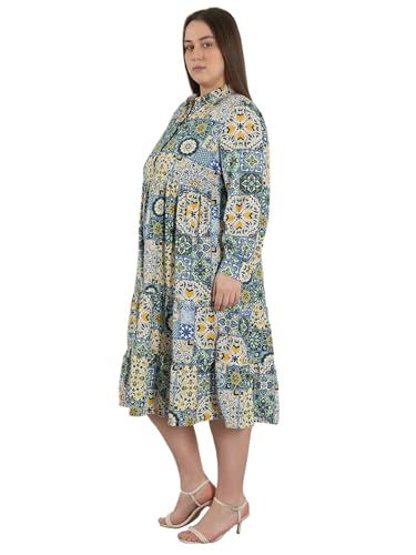 VERO MODA Curve Women's Fit & Flare Blue Dress