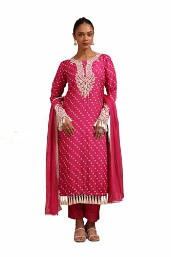 Soch Women's Russian Silk Chudidar Set (EWS5CD21942_Fuchsia