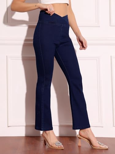 Miss Chase Women's High Rise Regular-Length Stretchable Denim Pull Up Bootcut Shaping Jeans (MCSS18DEN02-19-359-38, Rich Blue, 38)