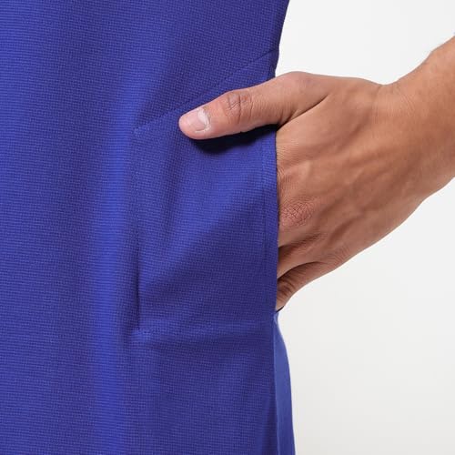 Lacoste Men's Cotton Solid Slim Dress Shirt (YH003H_Blue