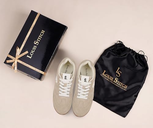 LOUIS STITCH Women’s Beige Casual Lightweight Sneakers | Ortholite Cushioned Comfort | Dual-Color TPR Sole | Lightweight & Comfortable Casual Lace-Up Shoes | LSD-SNK-NBL-BG | UK-5