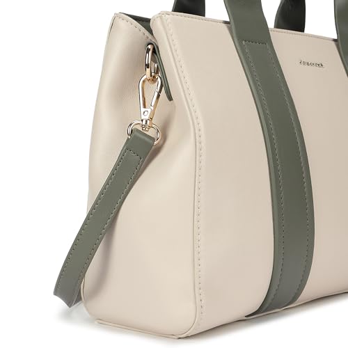 Fastrack Frosted Mint satchel| Women’s Pebbled Faux-Leather Satchel | Dual Compartments, Centre Zip Divider & dual carry option