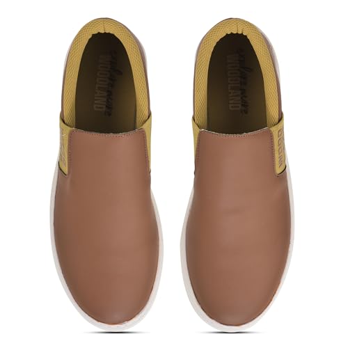 Woodland Men's Tan PU Sneakers-8 UK (42EURO) (SNK 6070023)