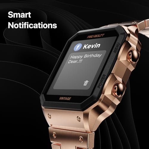 Fire-Boltt Vintage Smartwatch 39.1mm (1.52 inch) TFT Display, Stainless Steel Design, Bluetooth Calling, Multiple Sports Modes, Weather Updates, Smart Reminders