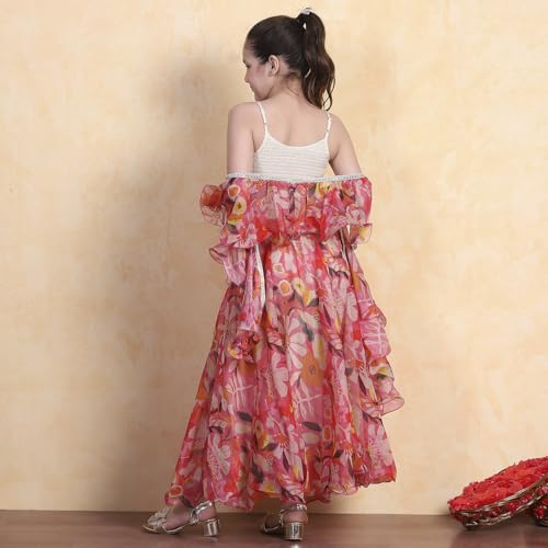Biba Girl's Polyester Lehenga Set (KWFLOD6199SS25OWHT_Off White_12-13 Year)