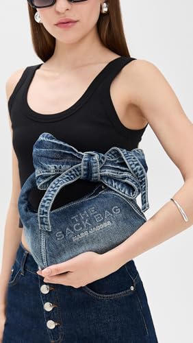 Marc Jacobs Women's The Bow Denim Mini Sack Bag, Medium Wash Indigo, One Size, Bag