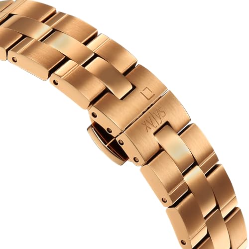 Xylys Amaris with Multifunction with Moon Phase Quartz Maroon Dial Rose Gold Stainless Steel Strap Watch for Women - 45017WM01E