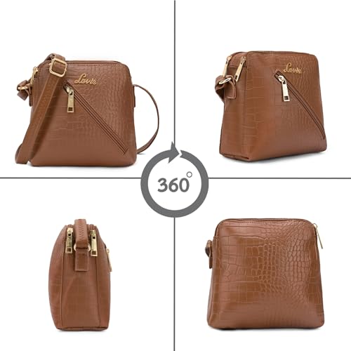 Lavie Woman's Croc Tracy Crossbody Sling Bag | Ladies Purse Handbag
