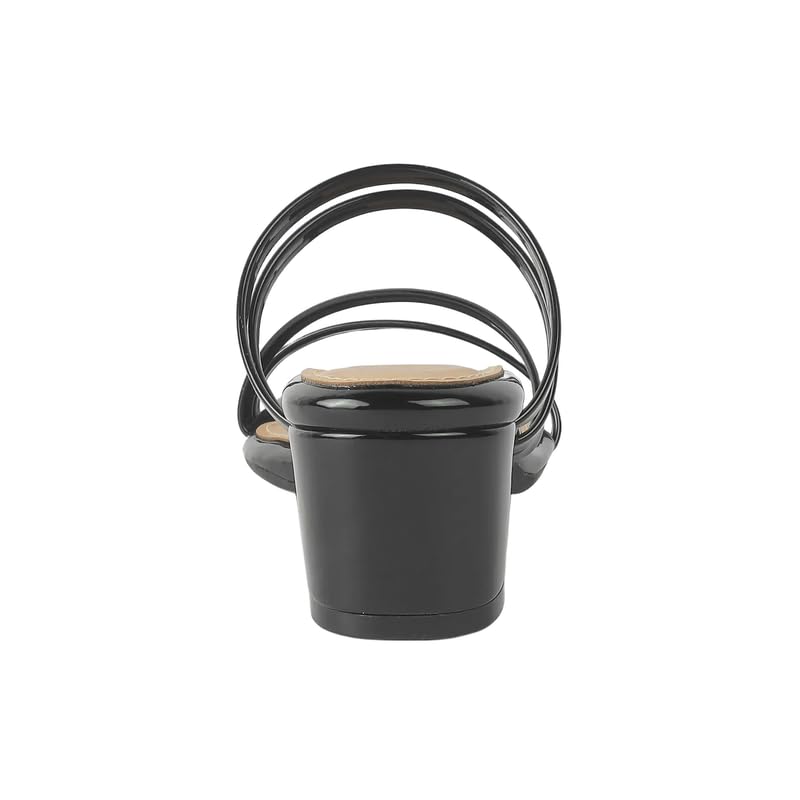 tresmode Teuice Women's Black Block Heel Sandals in Size 4 UK / 37 EU