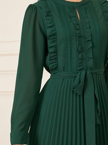 Styli Women's Polyester A-Line Maxi Dress (7006942313_Green