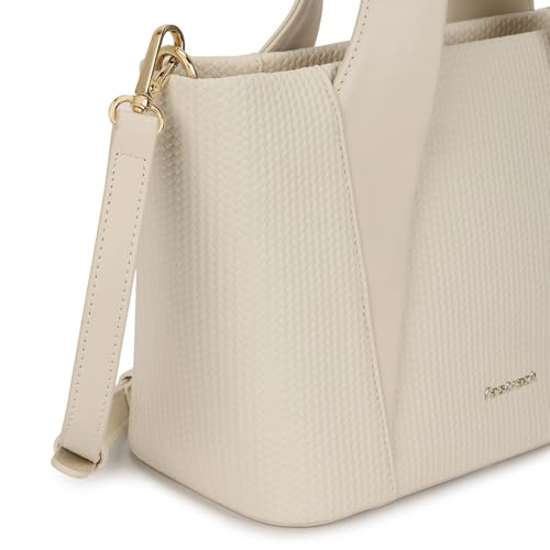 Vanilla Plait Satchel | Faux-Leather Women's Handbag | Dual Carry with Braided Texture & Zipper Closure