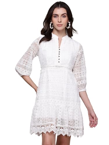 Label RITU KUMAR White Perrie Short Dress