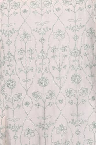W for Woman Off White Embroidered Pure Cotton A-line Dress - (W13876-401239-M)