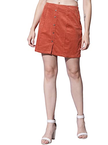 Trend Arrest Rust Cordruoy Skirt