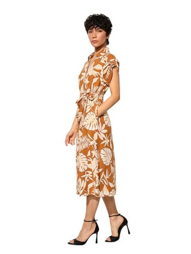 ONLY Women's Fit and Flare Brown Dress