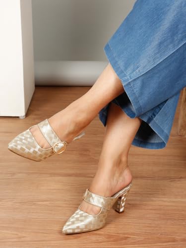 Flat n Heels Womens Gold Pumps FnH 2784-GD