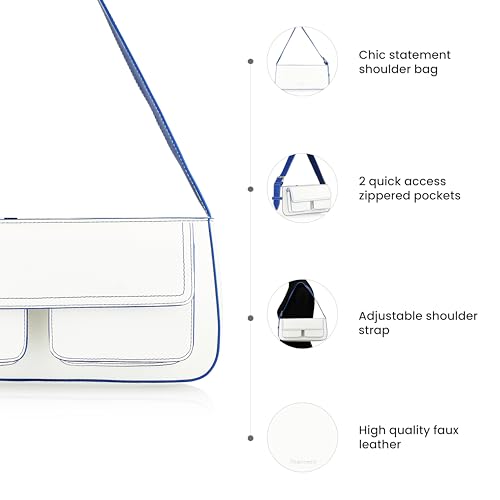 Fastrack Solid PU Zipper Closure Women's Casual Shoulder Bag (Blue, MEDIUM)