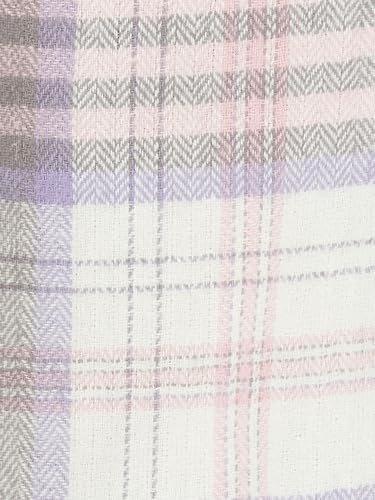 Max Girls Flannel Checked Pinafore Dress with Top (White_6-12 M)