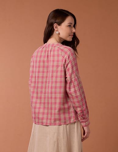 U.S. POLO ASSN. Blouson Sleeve Checked Top (UWAW24TOP183_Multi-Colour_S)