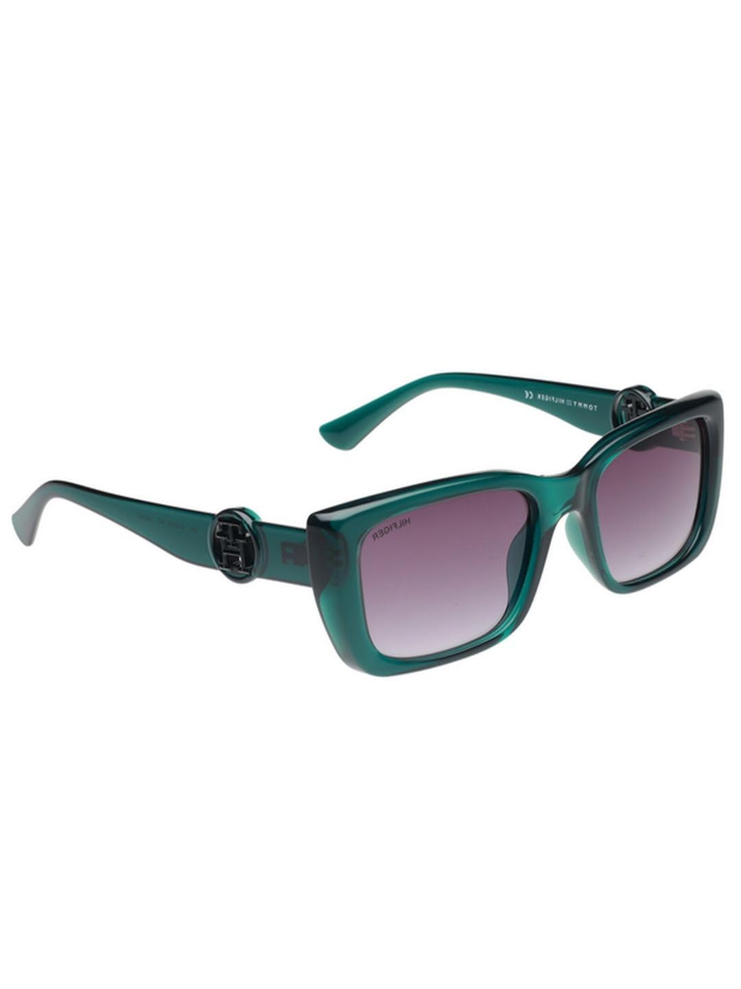 Tommy Hilfiger Sunglasses | Purple Lens | Green Frame | Full Rim Square Shape Branded Latest and Stylish Non Polarized Eyewear | 100% UV Protection | Women Sunglasses| Size Medium | TH 1592 C4 53