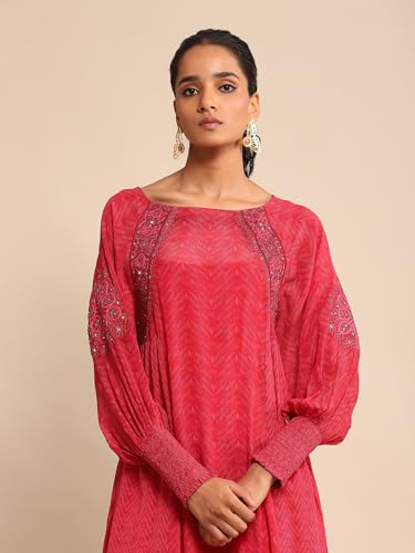 Ritu Kumar Fuschia Printed Dress with Camisole