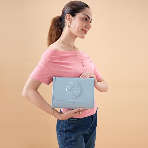 Caprese Suite Medium Sling Bag for Women with Adjustable & Detachable Strap | Multi‑Compartment Shoulder Bag with Secure Zipper Closure | Stylish Everyday & Travel Purse (Powder Blue)