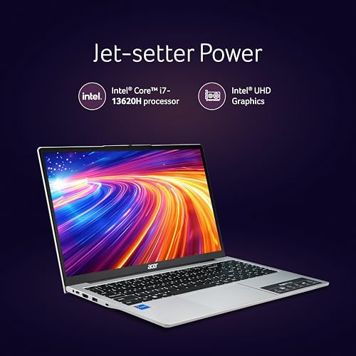 acer Aspire Lite, 13th Gen, Intel Core i7-13620H Processor, 16GB RAM, 512GB SSD, Full HD IPS,15.6"/39.62 cm, Windows 11 Home,MS Office Pure Silver, 1.70 kg, AL15-52H, Backlit kB,Thin and Light Laptop