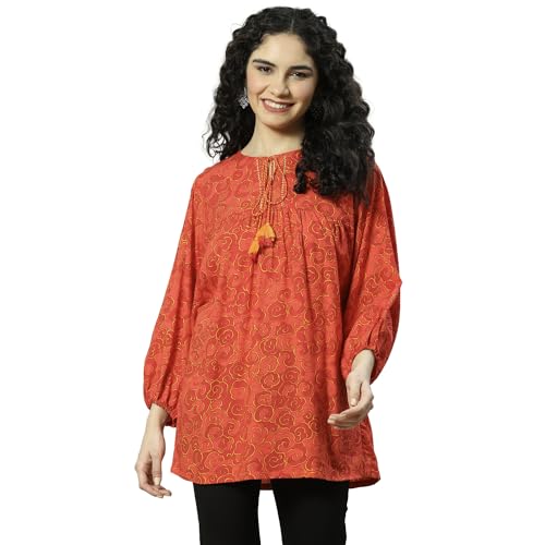 Rangriti Women's Regular Fit Blouse (RMMINDIETO18232SS23RED_Red