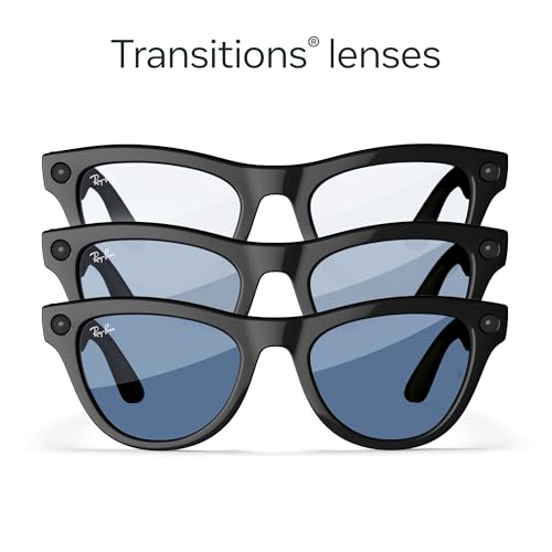 Ray-Ban | Meta Skyler (Gen 1) - Shiny Black, Transitions® Cerulean Blue Lenses