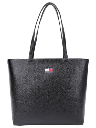 Tommy Hilfiger Solid Black Pu Tote Bag