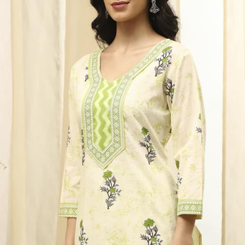 BIBA Women's Assorted Cotton Hand Block Print Unstitched Suit Set