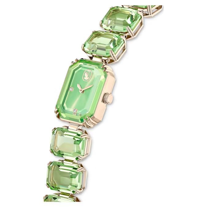 Swarovski Millenia Watch, Octagon Cut Bracelet, Green, Champagne Gold-Tone Finish