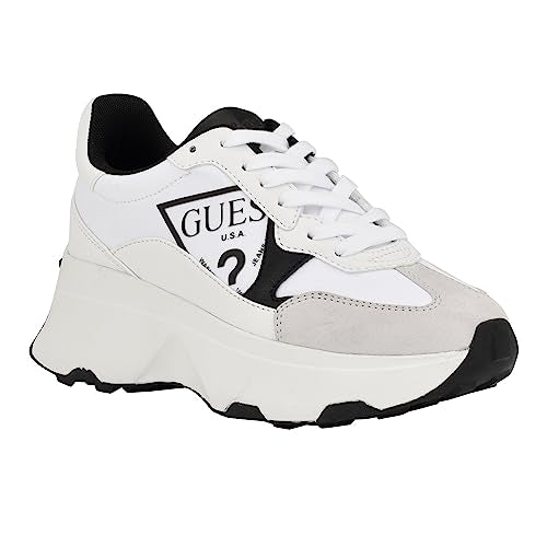 Guess Womens Calebb3Sneaker, White/Black 144, 4 UK